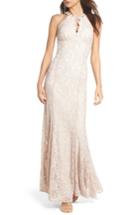 Women's Morgan & Co. Embellished Lace Gown /2 - Beige