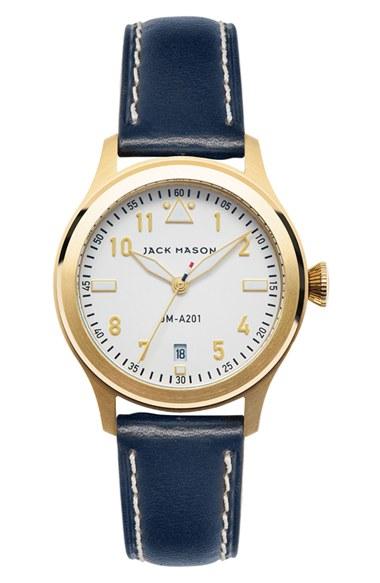 Women's Jack Mason Aviation Leather Strap Watch, 36mm