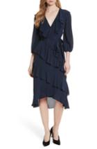 Women's Alice + Olivia Kye V-neck Tie Waist Ruffle Dress - Blue