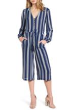 Women's Everly Stripe Crop Jumpsuit - Blue