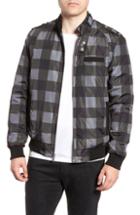 Men's Members Only Iconic Check Racer Jacket, Size - Grey
