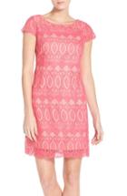 Women's Eliza J Scalloped Lace Sheath Dress - Pink