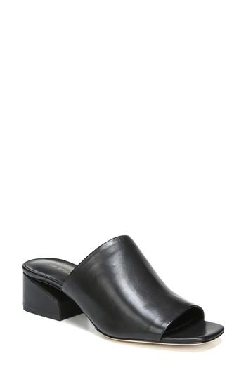 Women's Via Spiga Porter Peep Toe Mule .5 M - Black