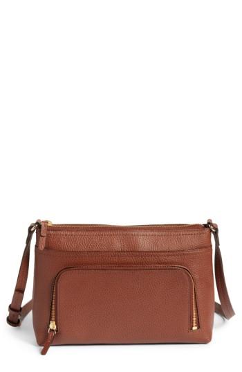 Nordstrom Pebbled Leather Crossbody Bag - Brown