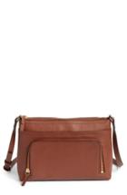 Nordstrom Pebbled Leather Crossbody Bag - Brown