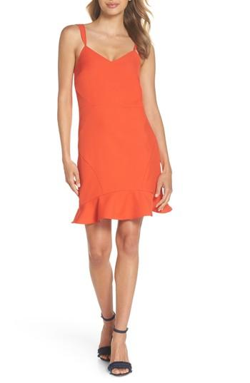 Women's Nsr Ruffle Hem Minidress - Red
