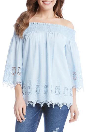 Women's Karen Kane Off The Shoulder Lace Top - Blue