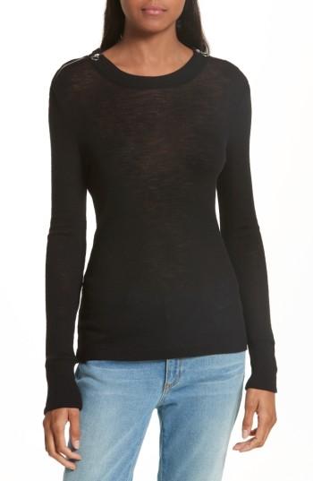 Women's T By Alexander Wang Sheer Wool Sweater