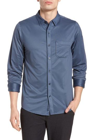 Men's Travis Mathew Couig Gingham Sport Shirt - Blue