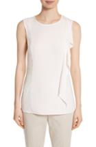 Women's St. John Collection Ruffle Satin Back Crepe Top