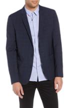 Men's The Kooples Slim Fit Check Blazer Us / 46 Eu - Blue