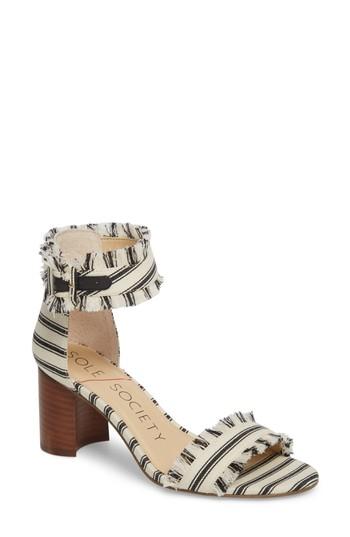 Women's Sole Society Helgah Fringe Sandal M - White