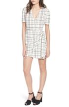 Women's Plaid Faux Wrap Dress - Ivory