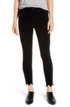 Women's Mother The Looker High Waist Chew Hem Ankle Skinny Jeans - Black