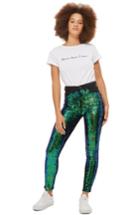 Women's Topshop Jamie Turtle Sequin High Waist Skinny Jeans X 30 - Black