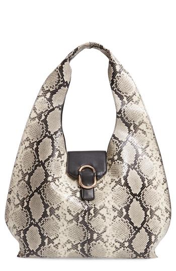 Topshop Haya Faux Snakeskin Hobo Bag -