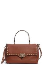 Valentino Garavani Medium Rockstud Leather Shoulder Bag - Brown