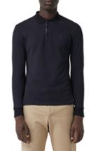 Men's Burberry Hartford Long Sleeve Polo, Size - Blue
