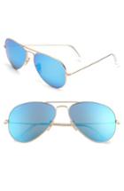 Women's Ray-ban Standard Original 58mm Aviator Sunglasses - Gold/ Blue