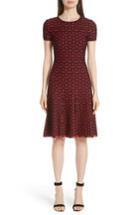 Women's St. John Collection Floral Blister Jacquard Knit Dress - Red