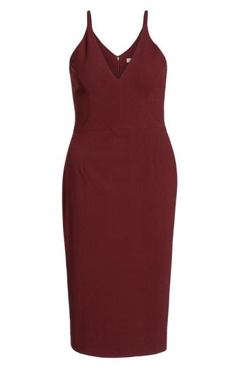 Women's Dress The Population Lyla Crepe Sheath Dress, Size - Burgundy