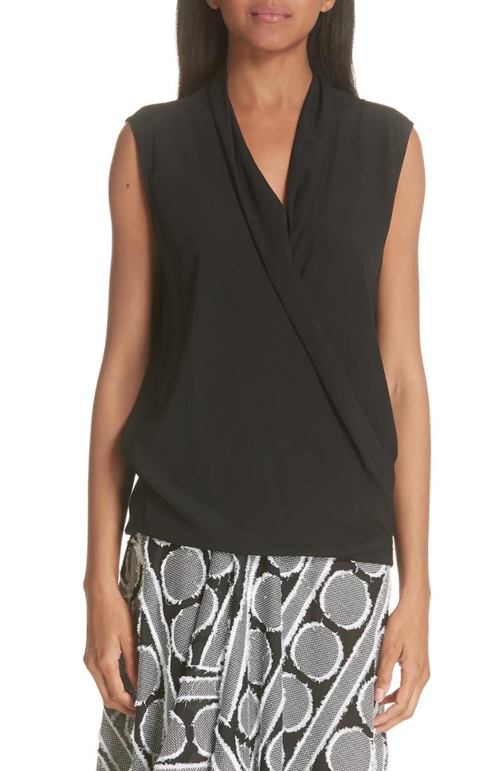Women's Zero + Maria Cornejo Surplice Stretch Silk Blouse