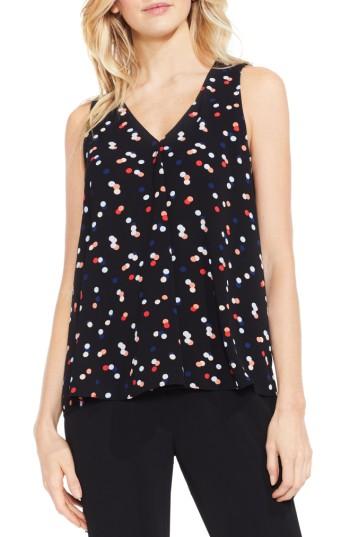 Women's Vince Camuto Multi Dot V-neck Blouse - Black