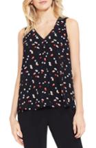 Women's Vince Camuto Multi Dot V-neck Blouse - Black