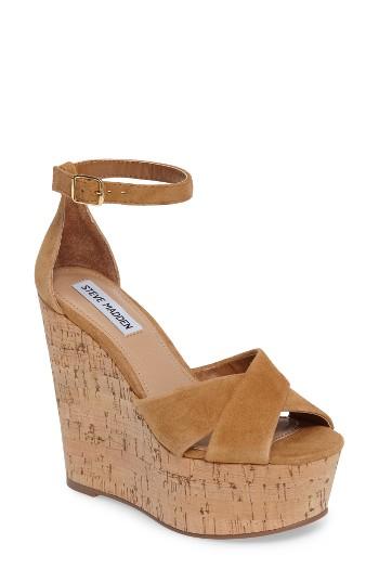 Women's Steve Madden Striking Platform Wedge M - Brown