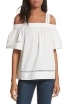 Women's Ted Baker London Cold Shoulder Cotton Top - White