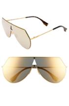 Women's Fendi 99mm Eyeline Aviator Sunglasses - Yellow Gold