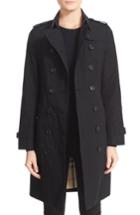 Women's Burberry Sandringham Long Slim Trench Coat - Black