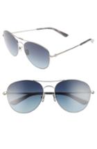 Women's Calvin Klein 57mm Aviator Sunglasses - Satin Nickel