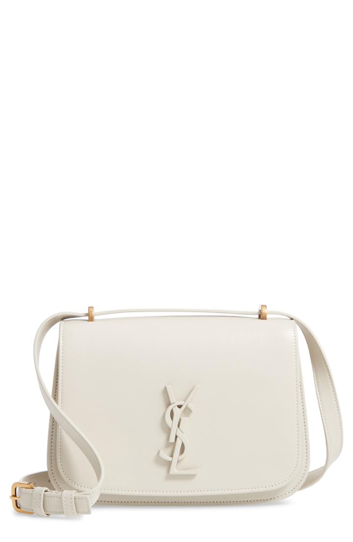 Saint Laurent Spontini Calfskin Leather Shoulder Bag - Ivory