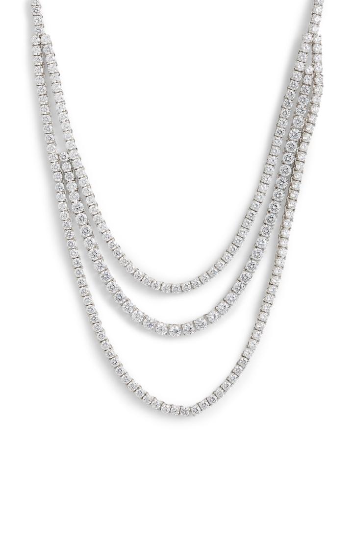 Women's Nordstrom Triple Strand Tennis Necklace