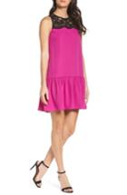 Women's Nsr Lace & Crepe Shift Dress - Pink