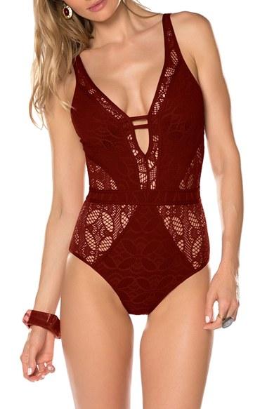Women's Becca Color Play One-piece Swimsuit - Red