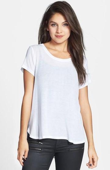 Project Social T Crewneck High/low Tee (juniors) (online Only) White