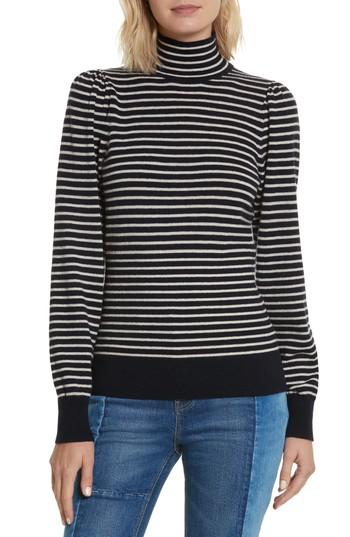 Women's La Vie Rebecca Taylor Stripe Stretch Wool Turtleneck