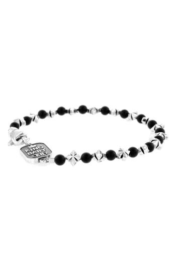 Men's King Baby Onyx & Silver Bead Bracelet