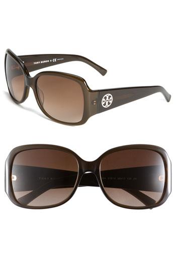 Women's Tory Burch 58mm Oversized Square Sunglasses - Olive