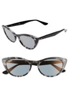 Women's Ray-ban Nina 54mm Cat Eye Sunglasses - Grey Havana Grey Solid