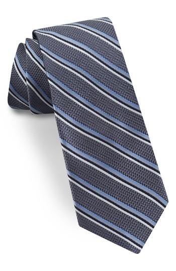 Men's Ted Baker London Striped Silk Tie, Size - Grey