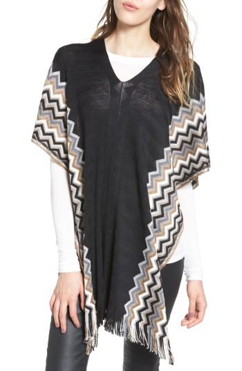 Women's Missoni Zigzag Poncho, Size - Black
