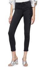 Women's Sanctuary Robbie Flocked Rose Embroidered Skinny Jeans - Black
