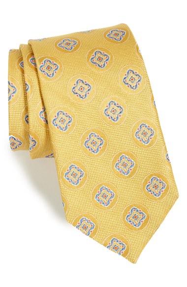 Men's John W. Nordstrom Medallion Silk Tie, Size - Yellow