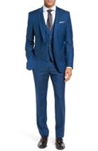 Men's Boss Hamsen/glen Trim Fit Three-piece Solid Wool Suit