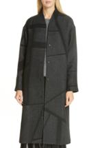 Women's Eileen Fisher Hooded Quilted Coat - Black
