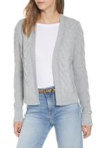 Women's Halogen Open Front Cable Cardigan, Size - Grey