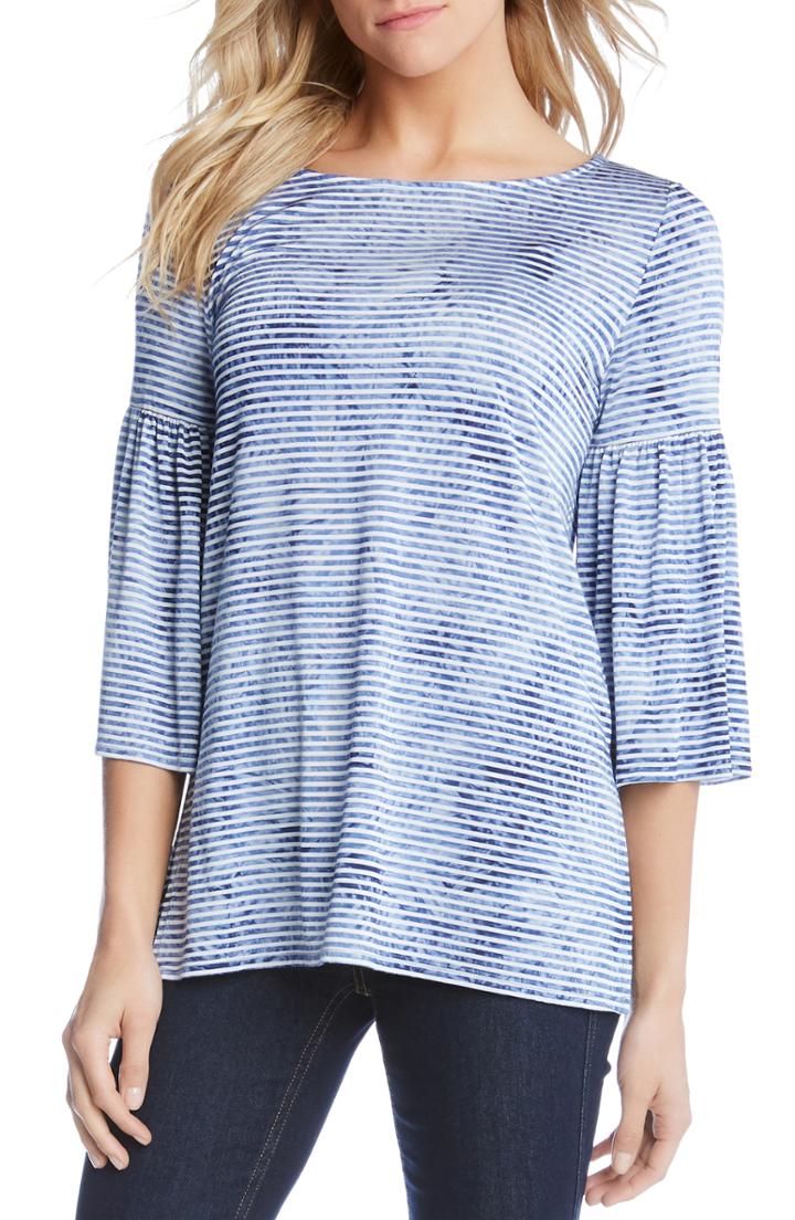 Women's Karen Kane Bell Sleeve Top - Blue